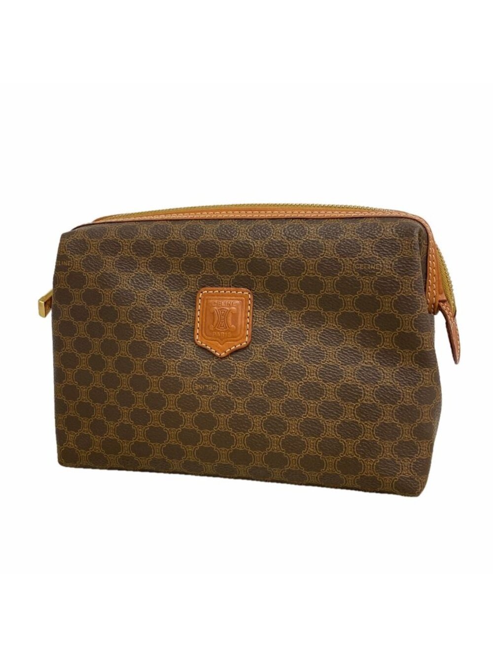 Celine Pouch Macadam Brown Gold